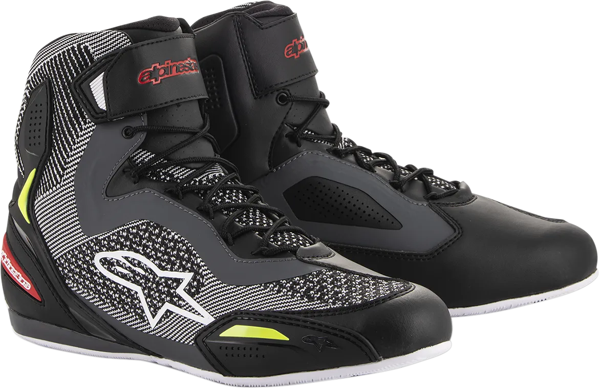 ALPINESTARS Faster-3 Rideknit Shoes - Black/Gray/Red/Yellow - US 7.5 251031913157.5