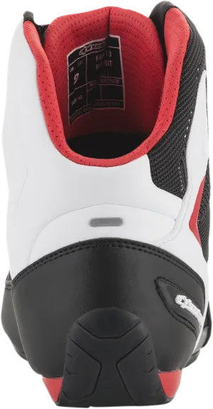 ALPINESTARS Faster-3 Rideknit Shoes - Black/White/Red - US 12.5 2510319123-12.5