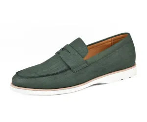 Amali Elias Herringbone Men’s Olive Green Fabric Loafers