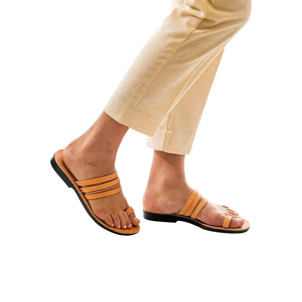 Angela - Leather Slip On Sandal | Tan