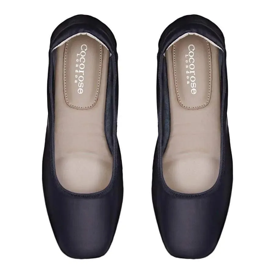 Barnes - Navy Leather Ballet Flats