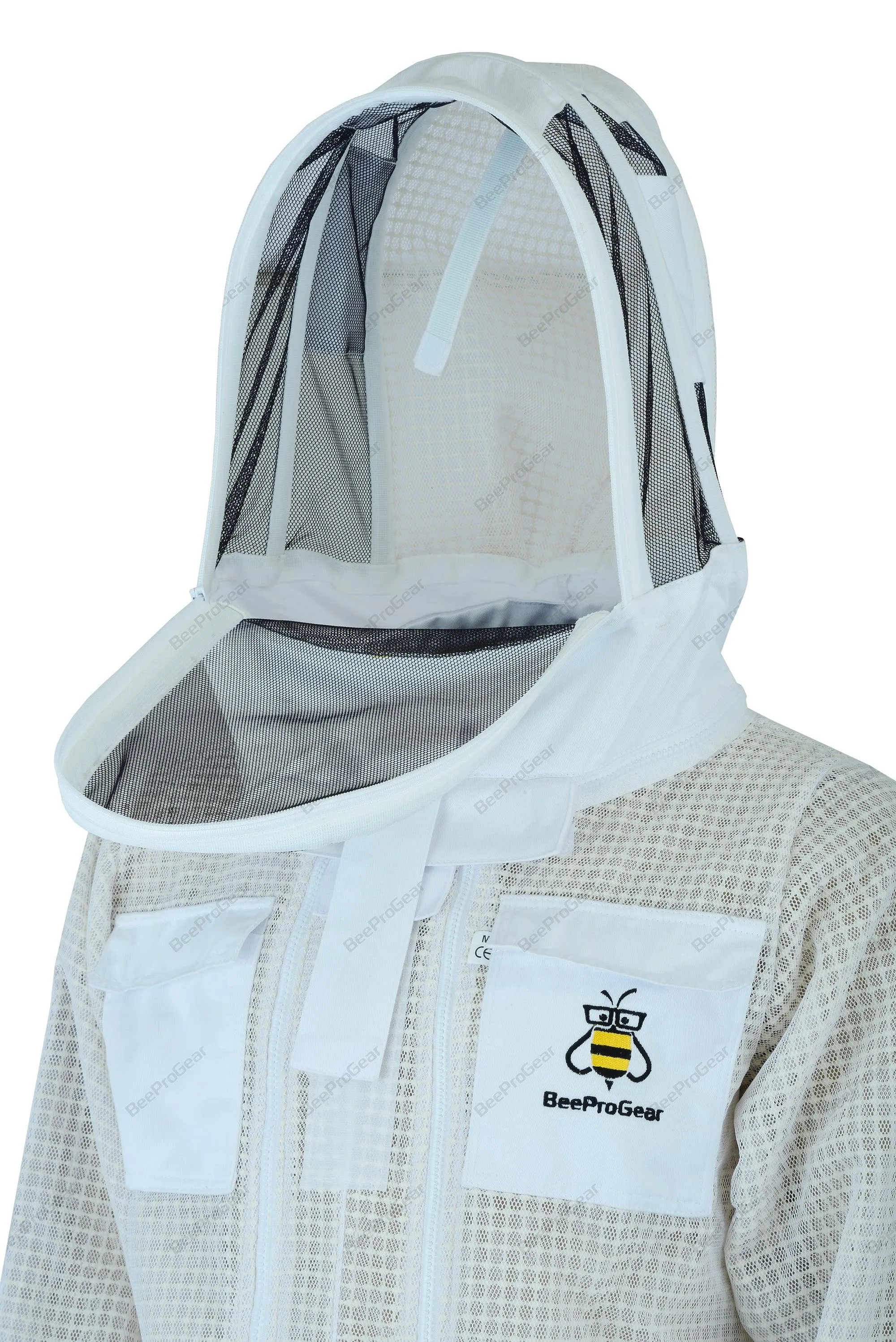 BeeProGear Ultra Ventilated 3-Layer Pilot Suit - Advanced Protection | White
