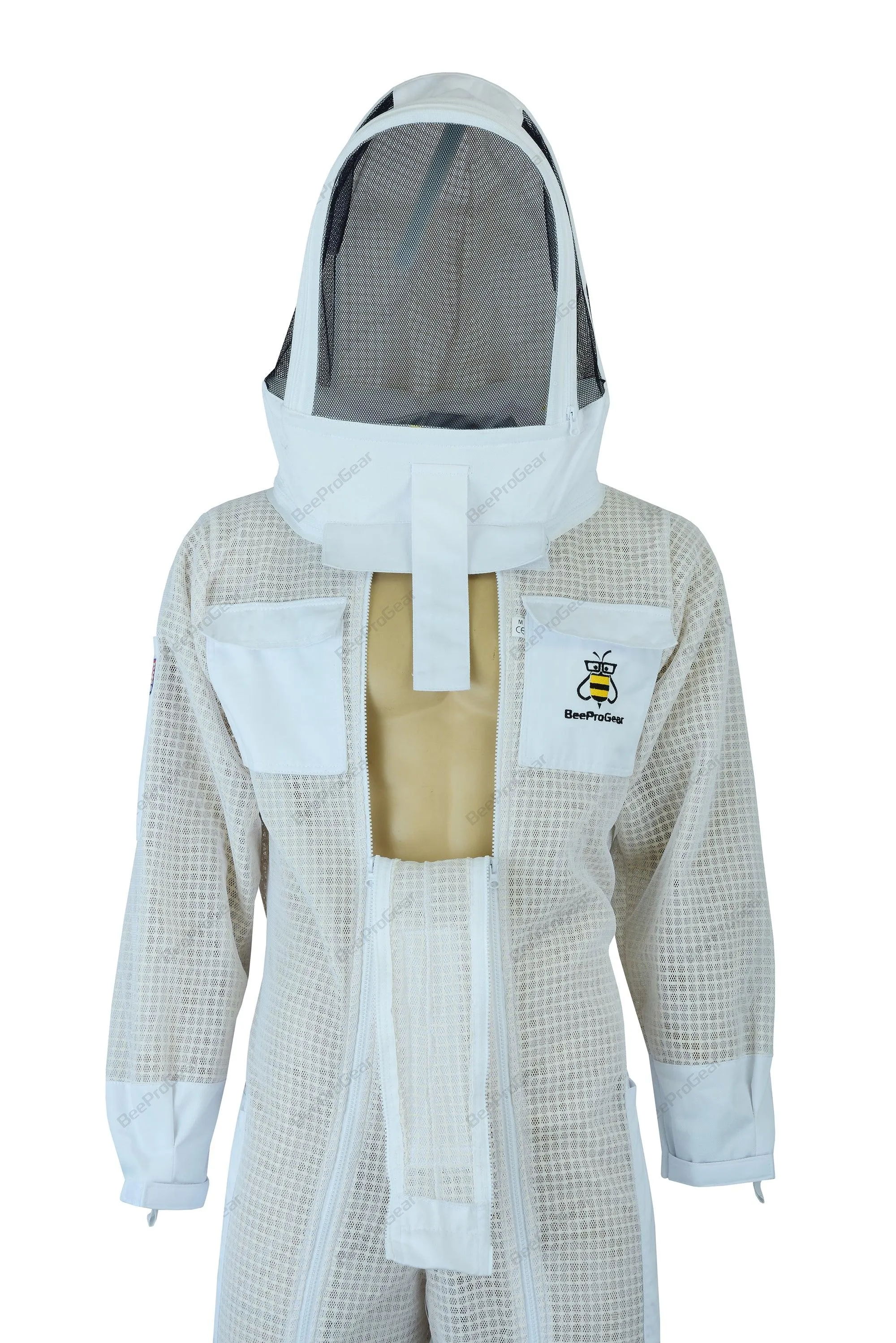 BeeProGear Ultra Ventilated 3-Layer Pilot Suit - Advanced Protection | White