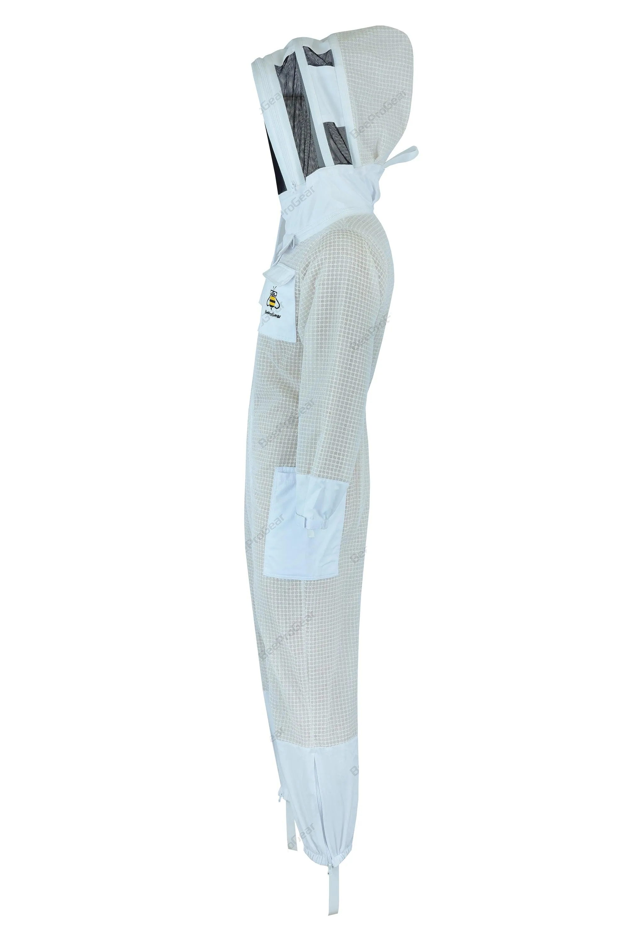 BeeProGear Ultra Ventilated 3-Layer Pilot Suit - Advanced Protection | White