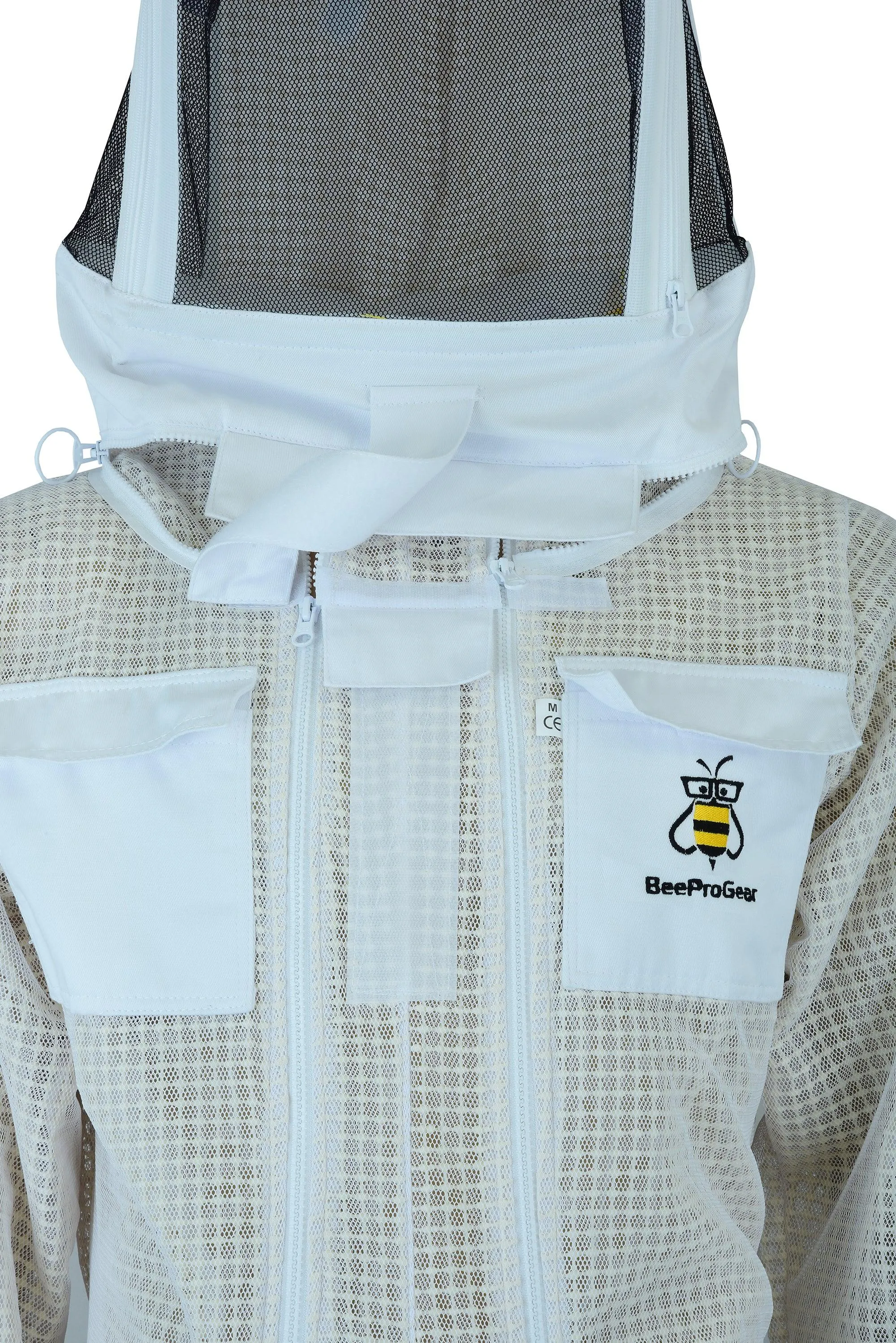 BeeProGear Ultra Ventilated 3-Layer Pilot Suit - Advanced Protection | White