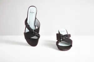 Black Open Slippers