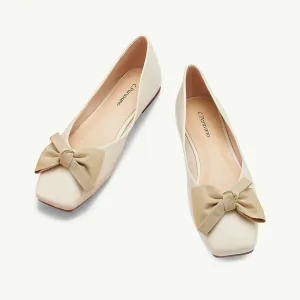 Bow Ballerina Flats (Eva) White