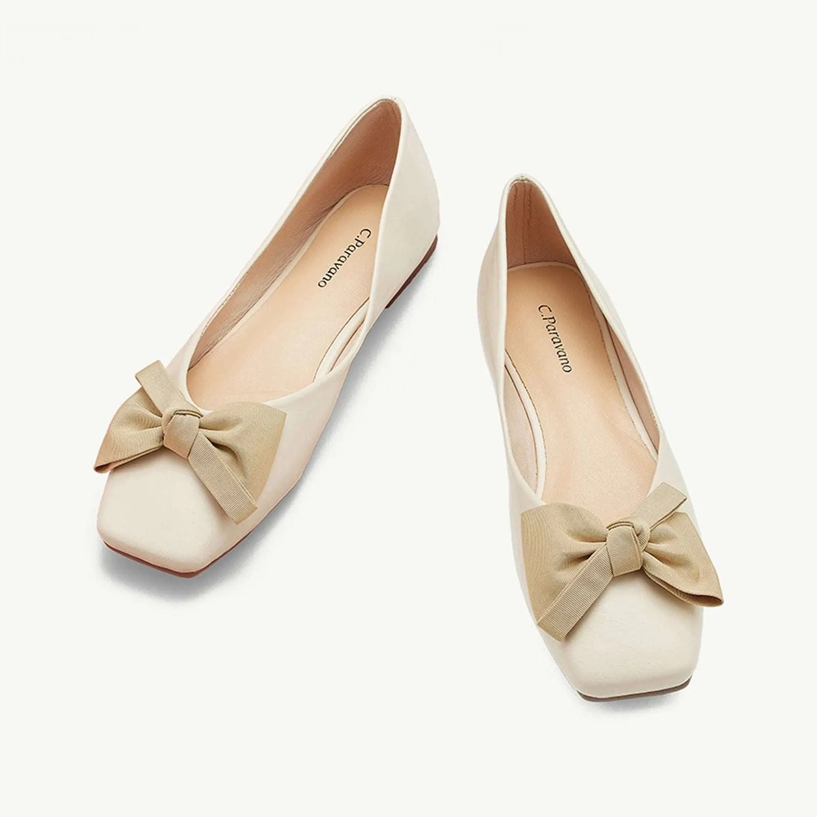 Bow Ballerina Flats (Eva) White