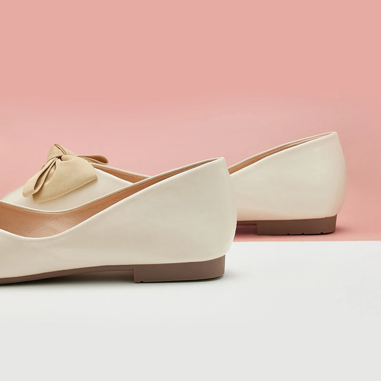 Bow Ballerina Flats (Eva) White