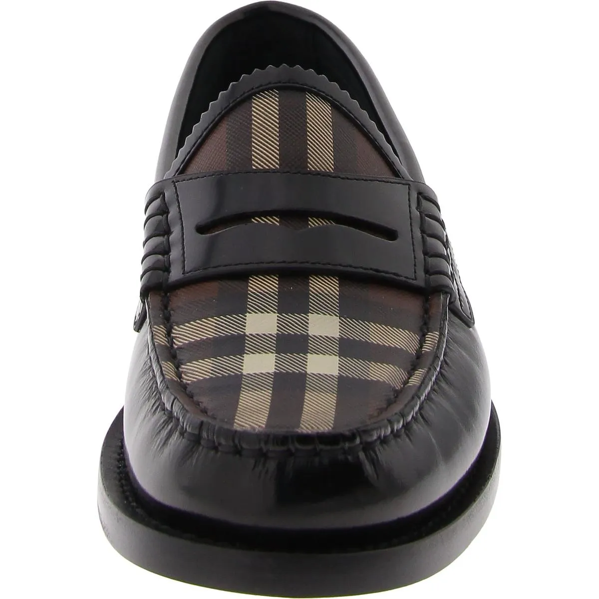 Burberry Womens Shane Checkered Slip On Flat Loafers