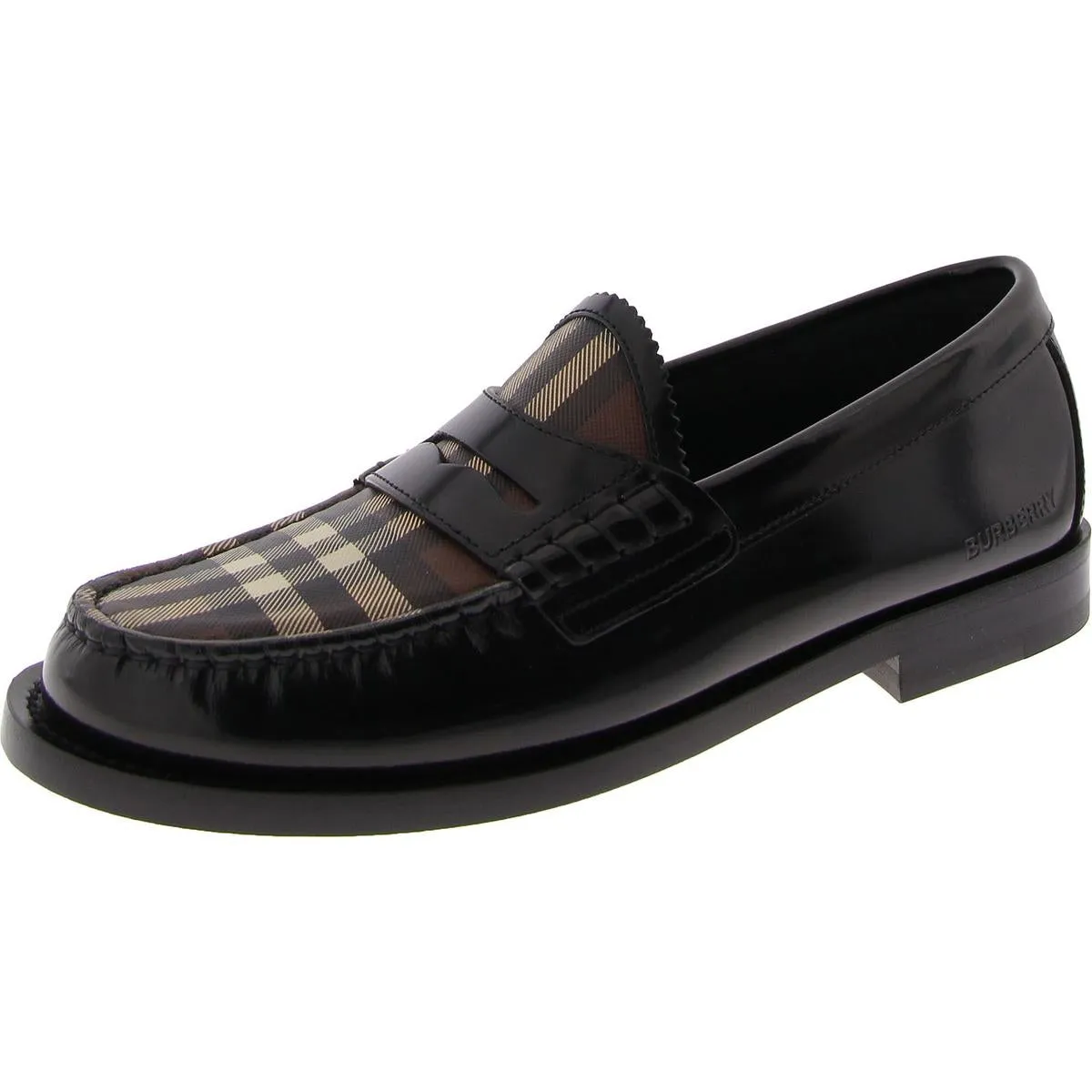 Burberry Womens Shane Checkered Slip On Flat Loafers