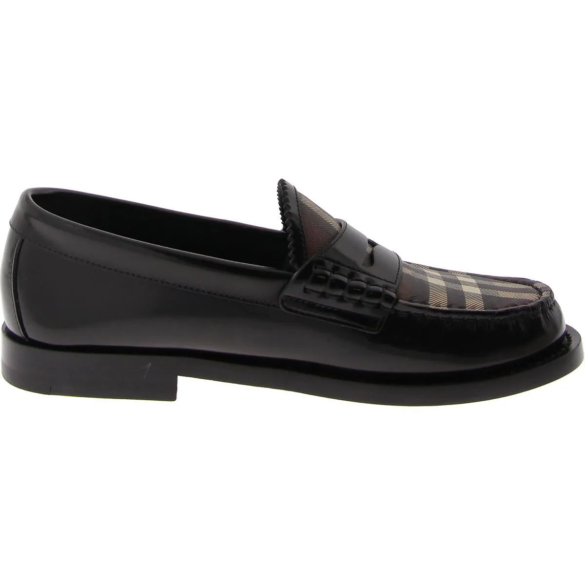 Burberry Womens Shane Checkered Slip On Flat Loafers