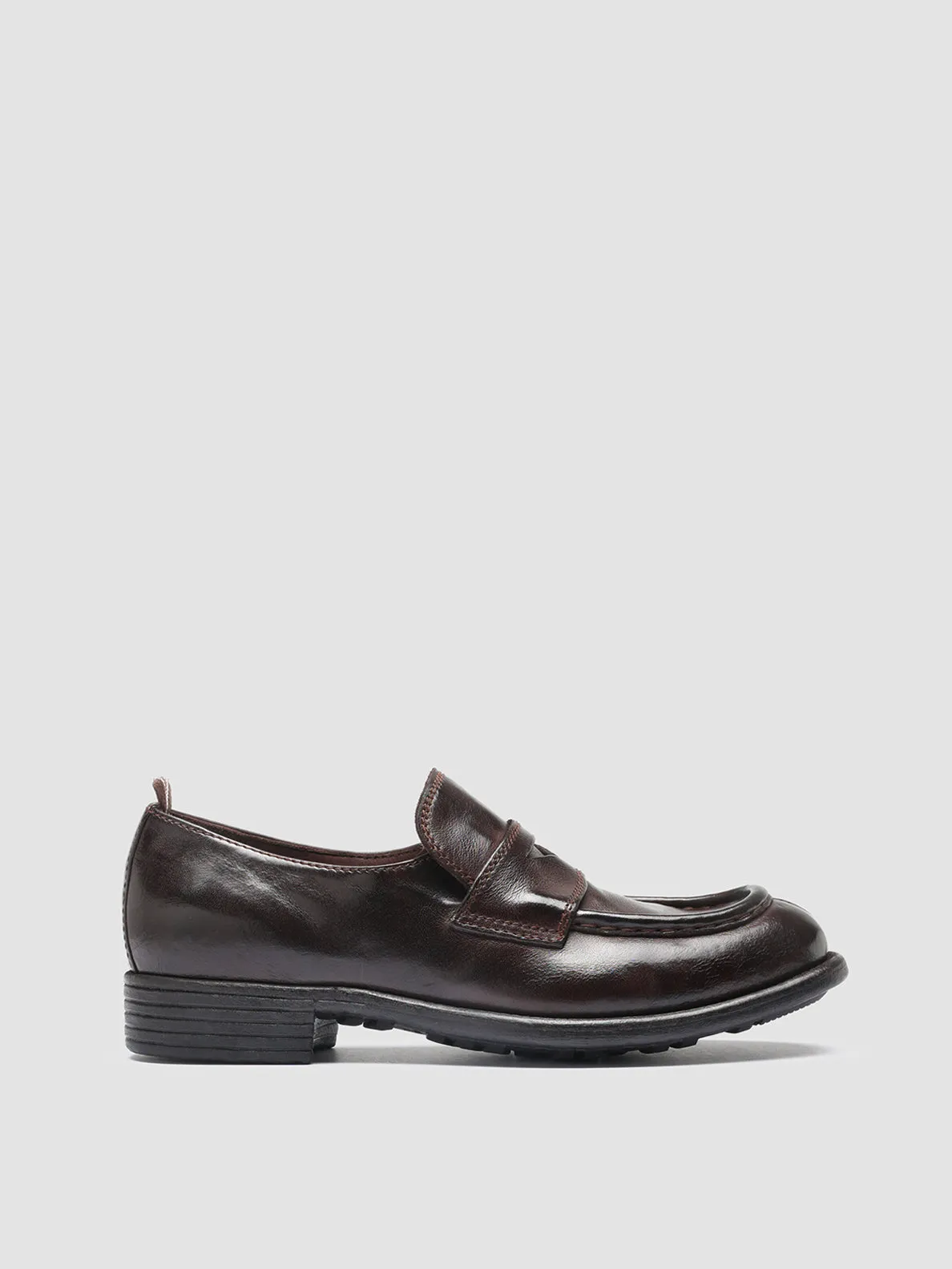 CALIXTE 020 - Burgundy Leather loafers
