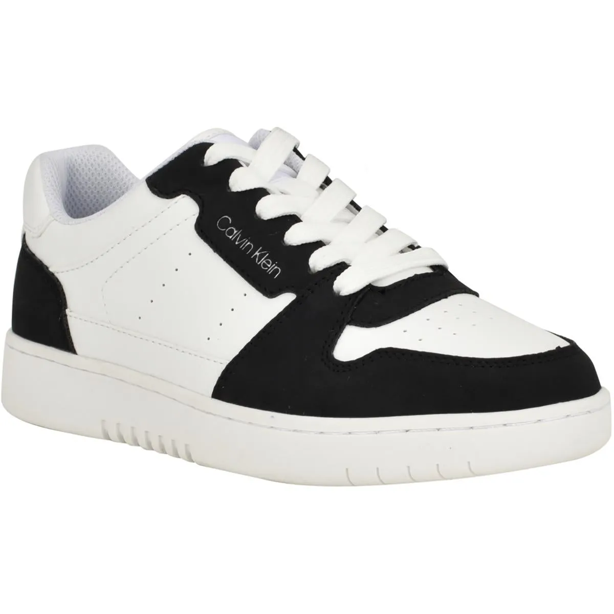 Calvin Klein Womens Hattea Faux Leather Lace-Up Casual And Fashion Sneakers