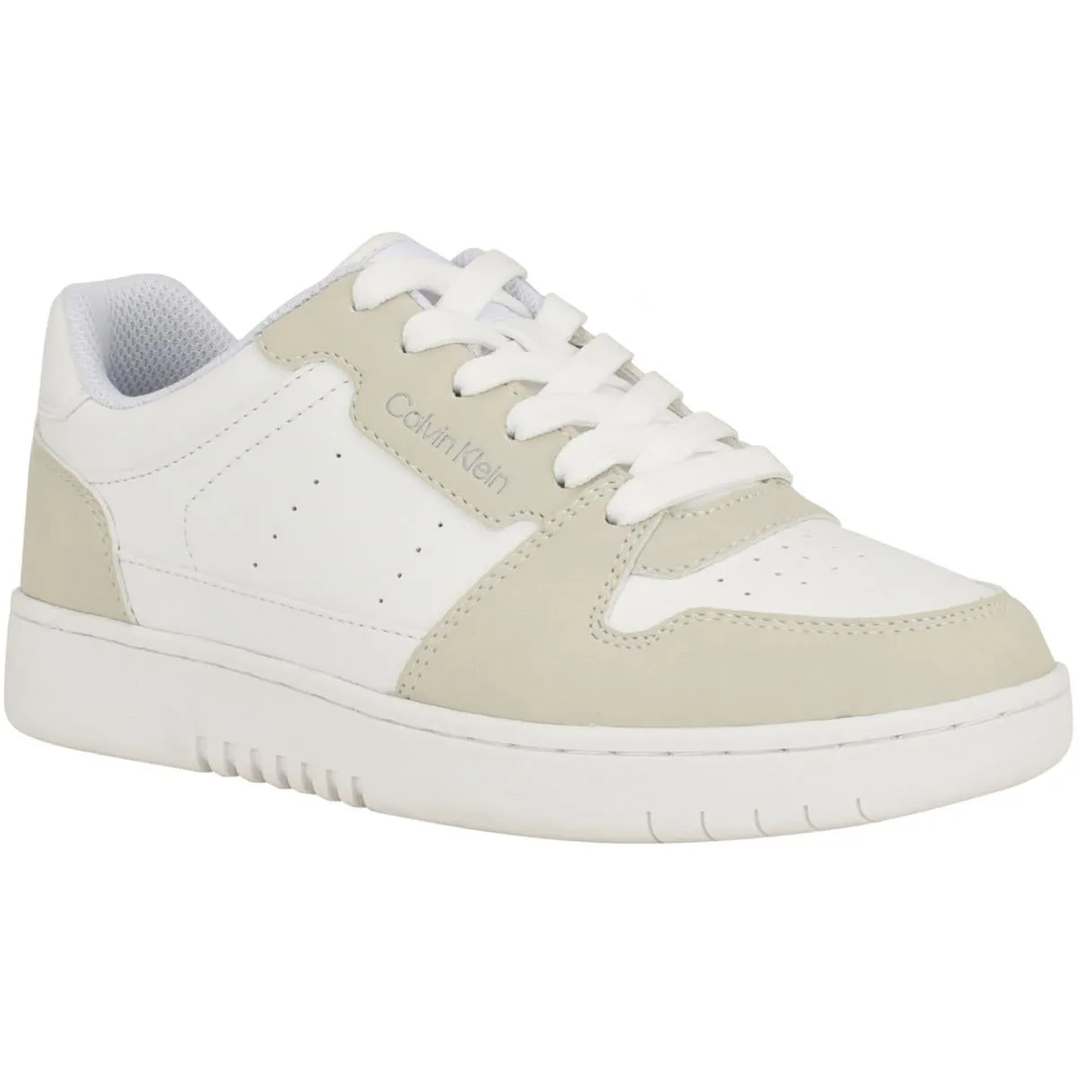 Calvin Klein Womens Hattea Faux Leather Lace-Up Casual And Fashion Sneakers