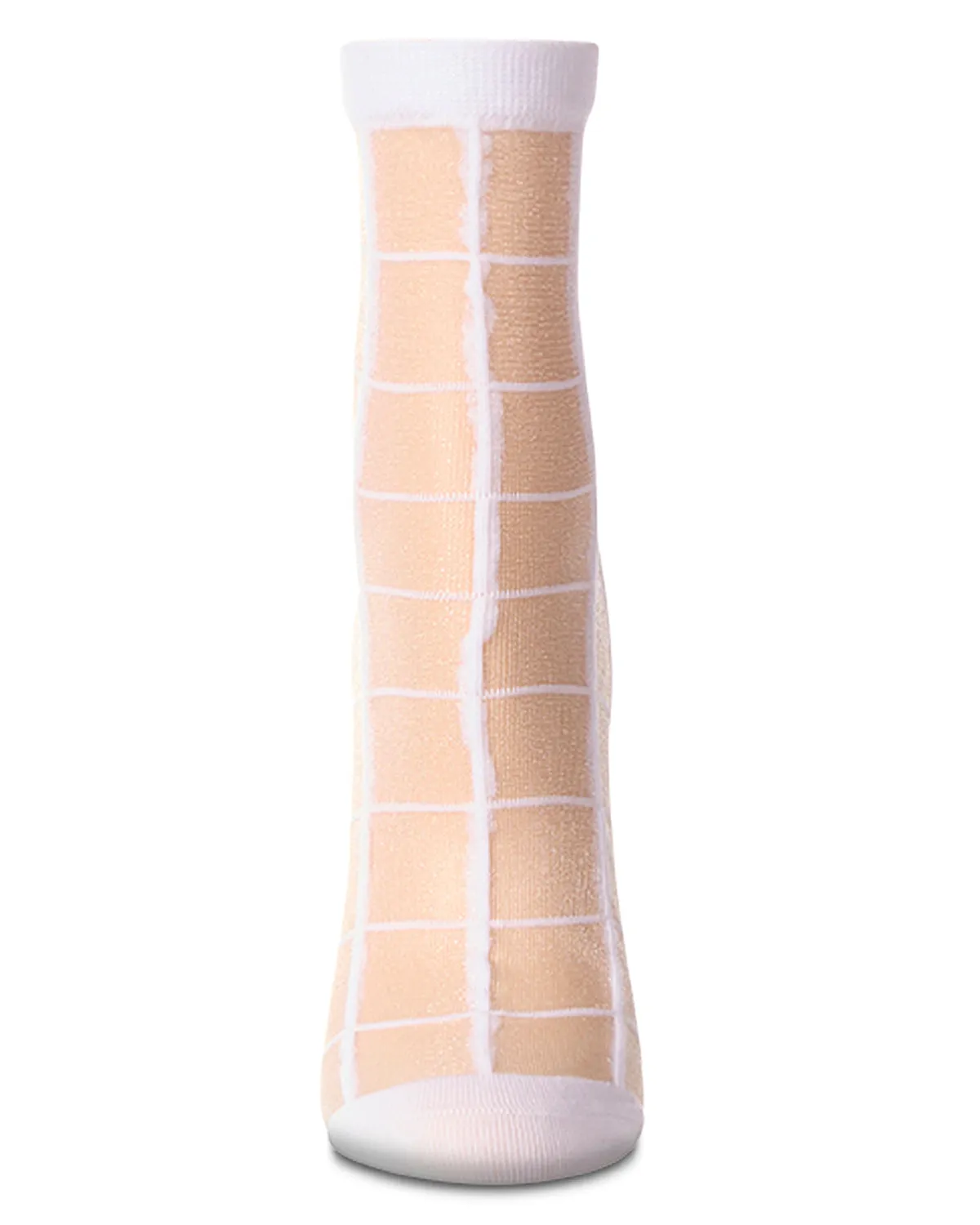 Cheery Checker Sheer See-Through Ankle Socks
