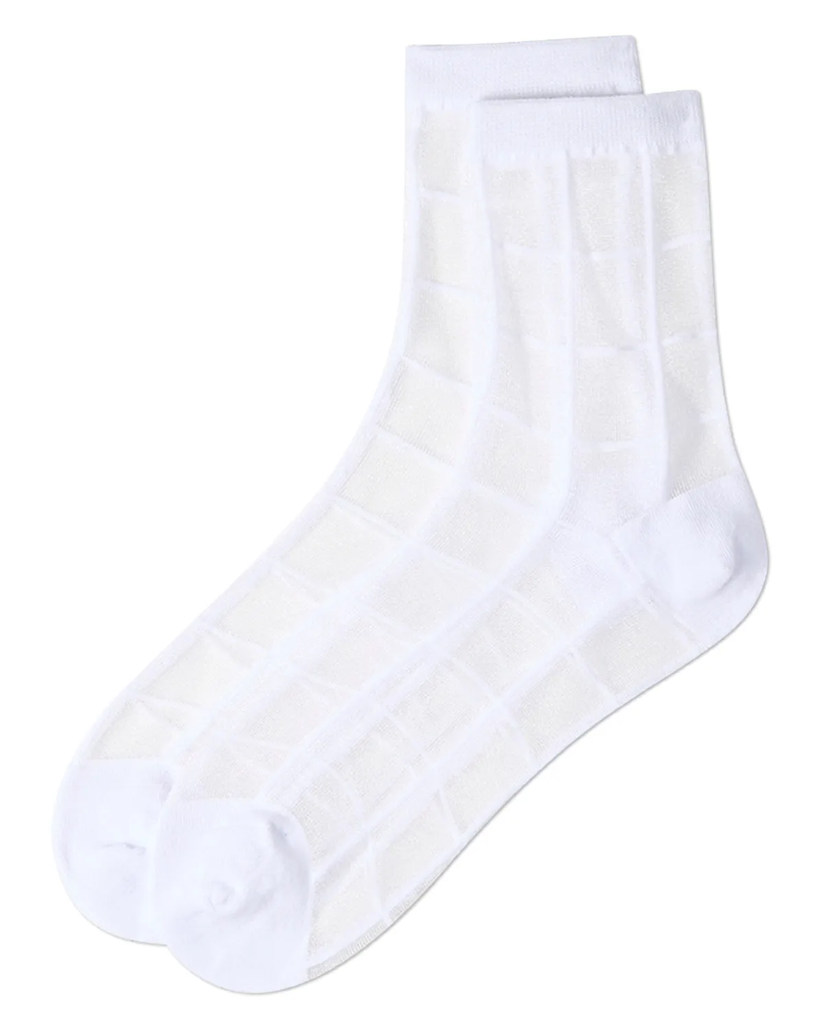 Cheery Checker Sheer See-Through Ankle Socks