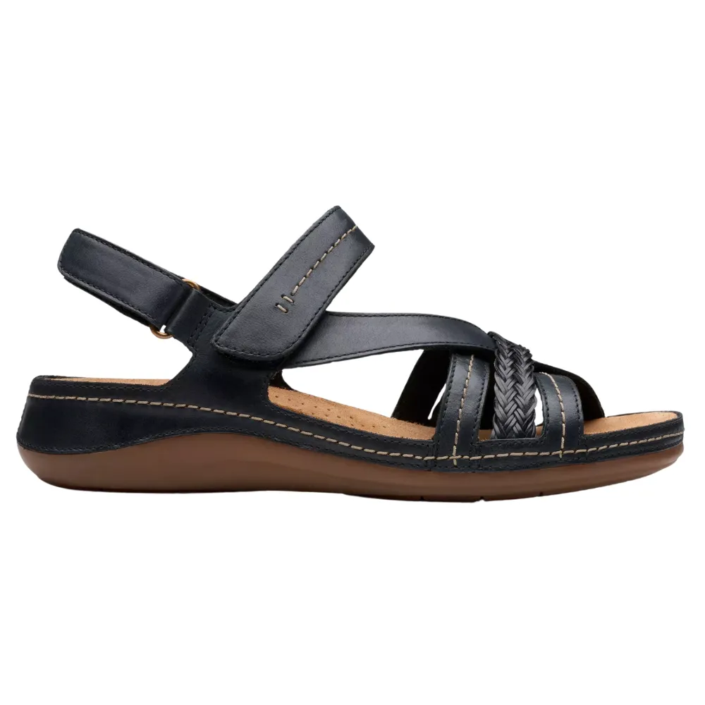 Clarks Cecily Strap Black Combination Sandal (Women's)