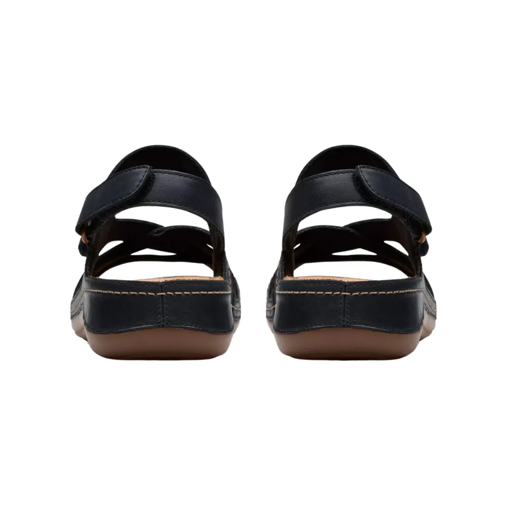 Clarks Cecily Strap Black Combination Sandal (Women's)