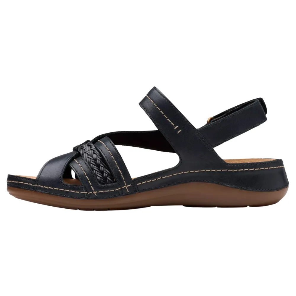Clarks Cecily Strap Black Combination Sandal (Women's)