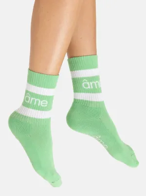 DIEGO SOCKS WITH CONTRASTING LINES | LIGHT GREEN
