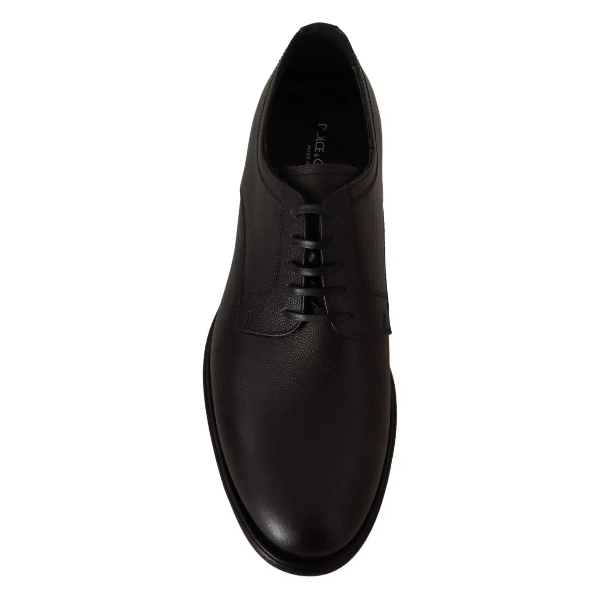 Dolce & Gabbana Elegant Black Leather Derby Shoes