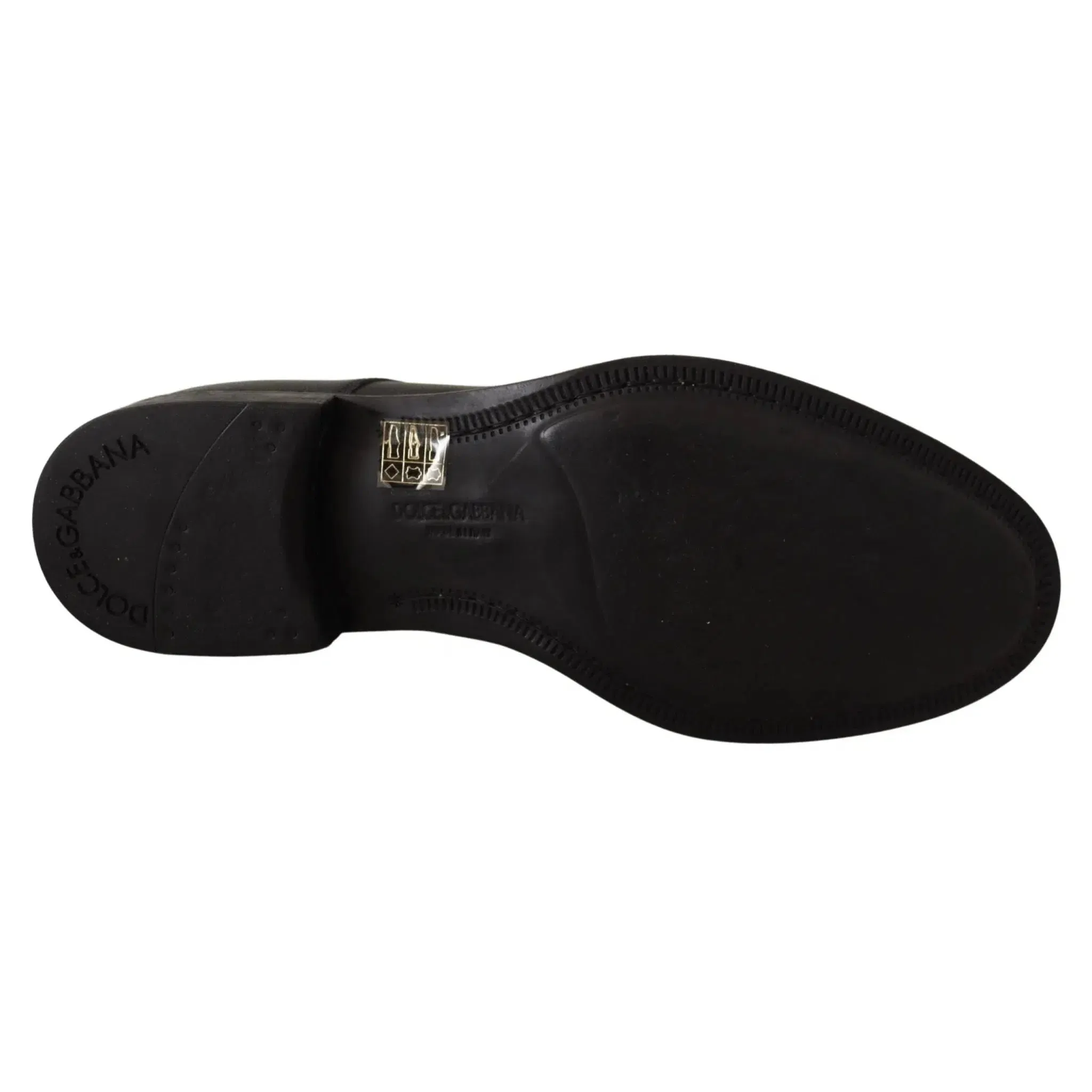 Dolce & Gabbana Elegant Black Leather Derby Shoes