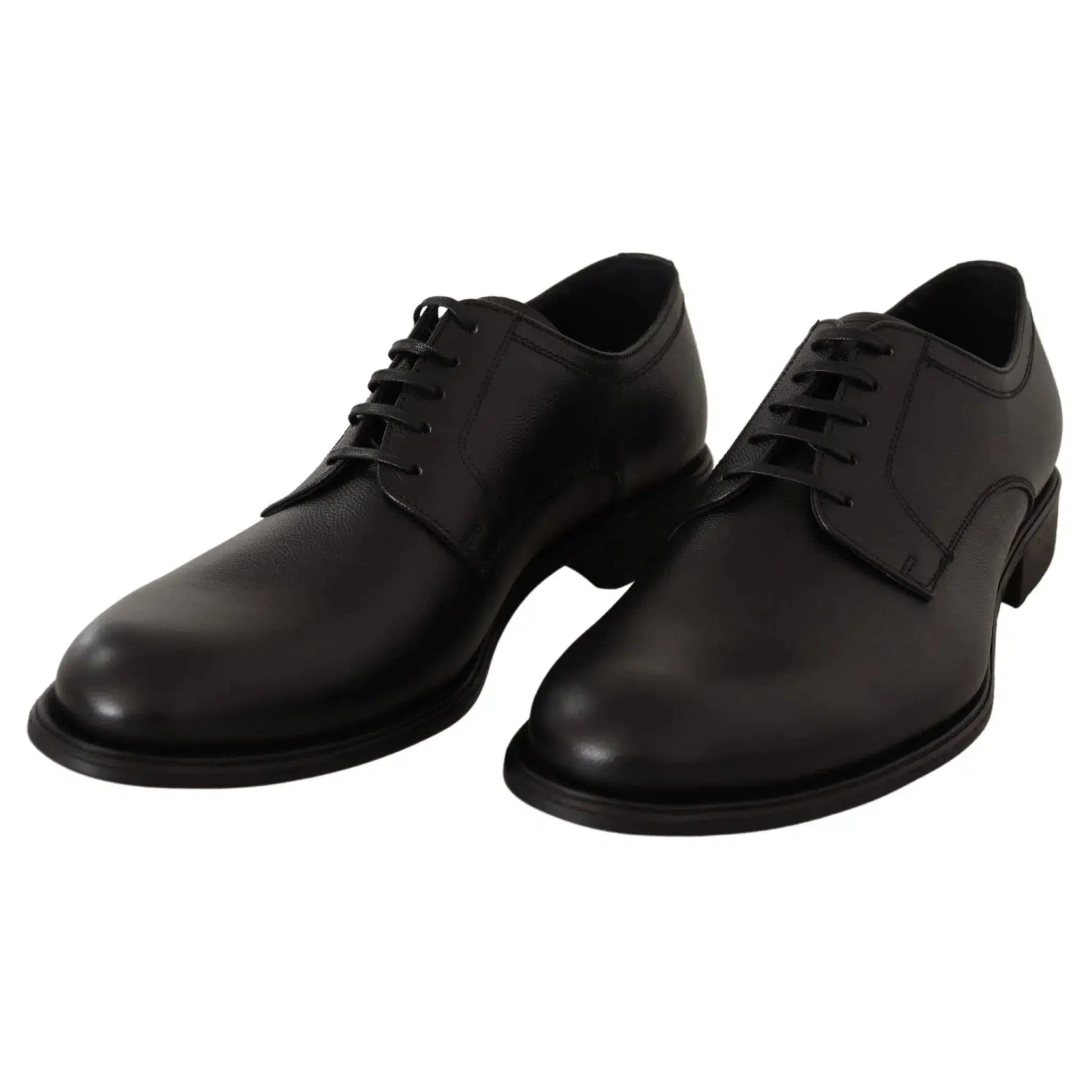 Dolce & Gabbana Elegant Black Leather Derby Shoes