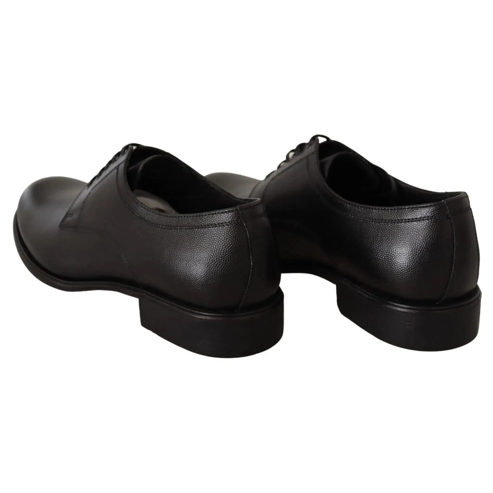 Dolce & Gabbana Elegant Black Leather Derby Shoes