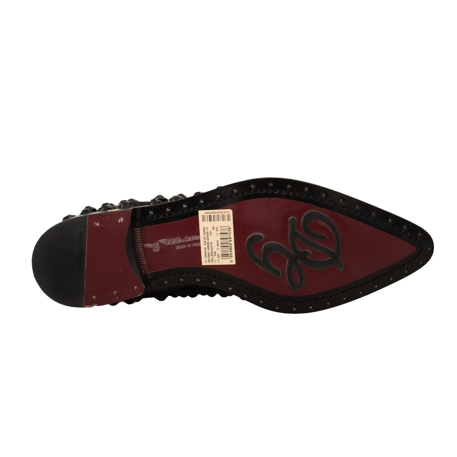 Dolce & Gabbana Elegant Gros Grain Lace-Up Jeweled Flats