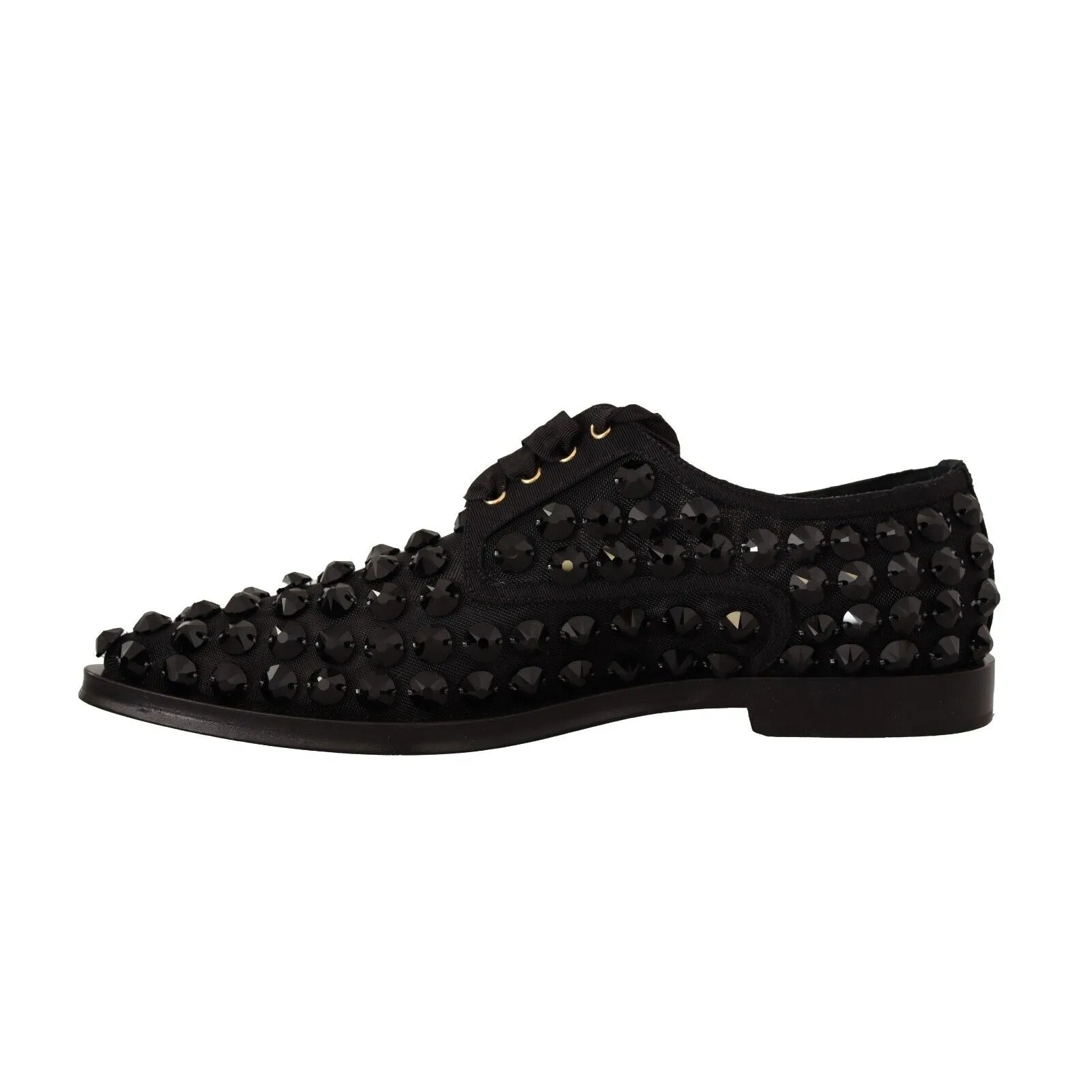 Dolce & Gabbana Elegant Gros Grain Lace-Up Jeweled Flats