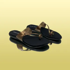 Elegant Gold Slip-On Sandals