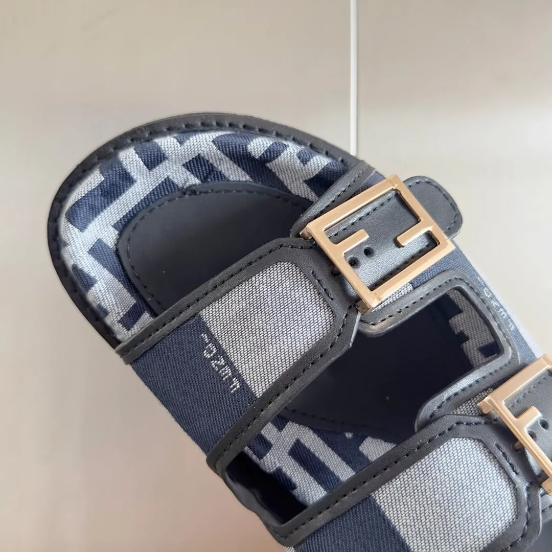 FF Feel Blue Grey Canvas Slide
