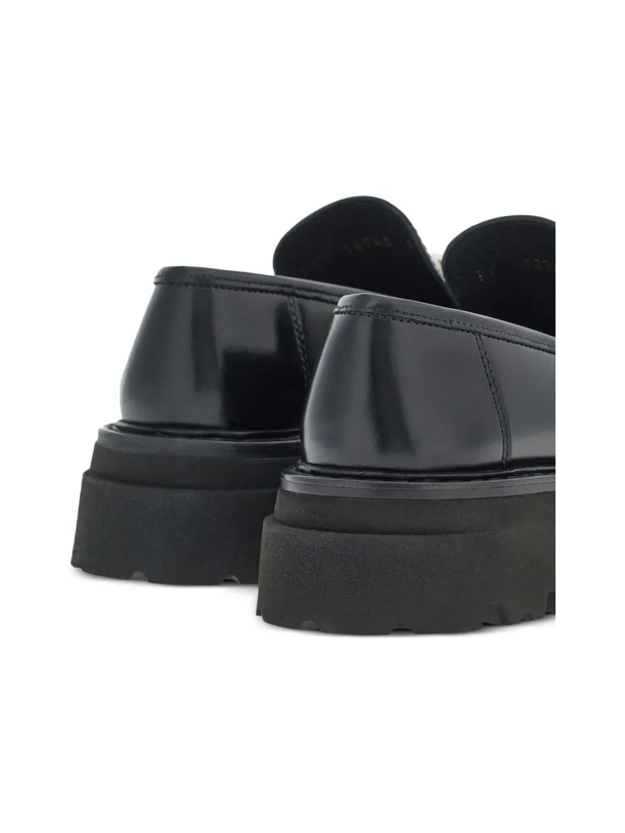 Gancinibuckle Leather Loafers