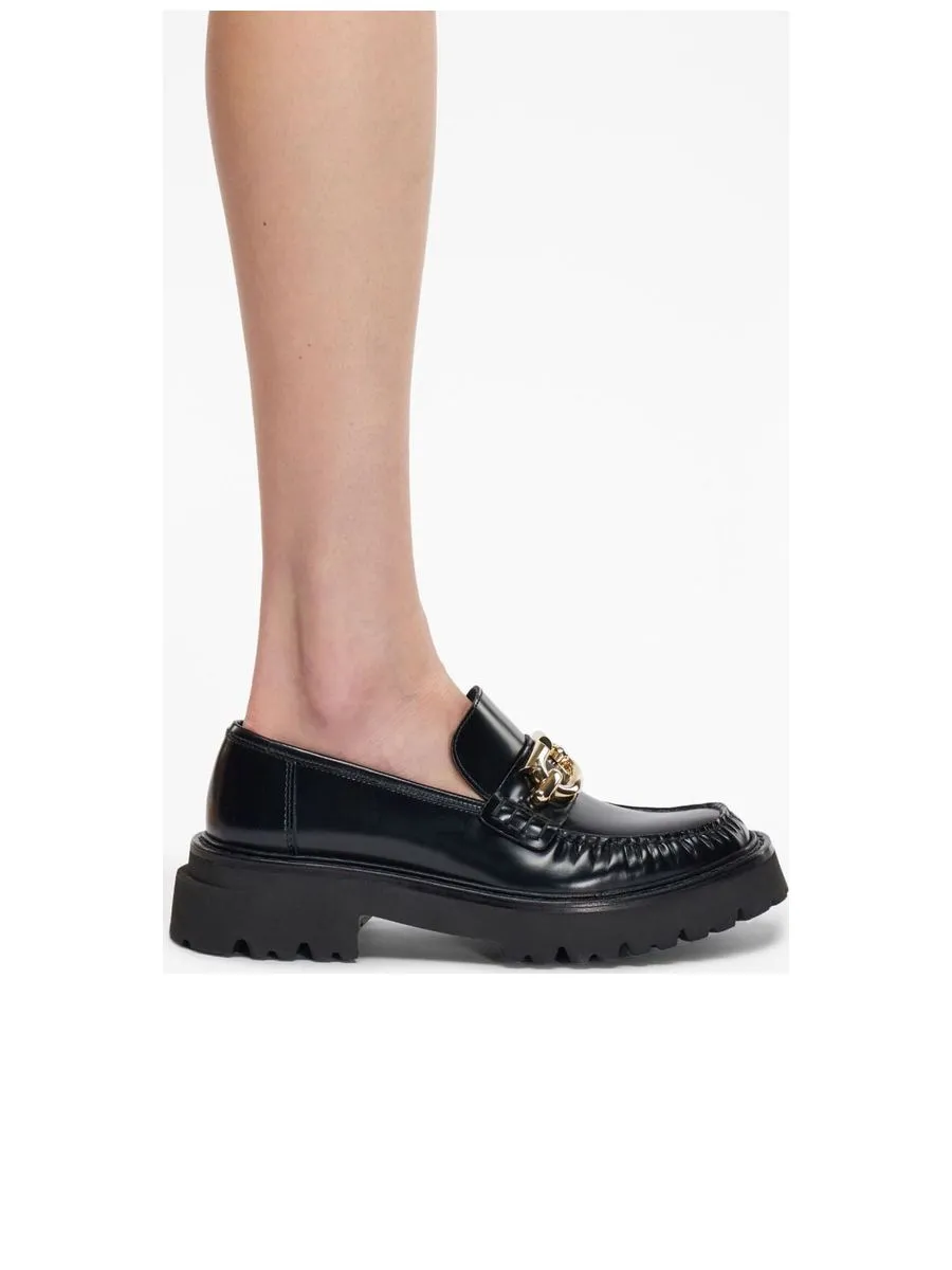 Gancinibuckle Leather Loafers