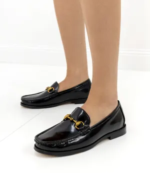 HARLYN Penny Loafer with Horsebit in Black Hishine