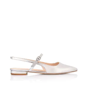Hiatus Sling Back Flats - Silver Mirror