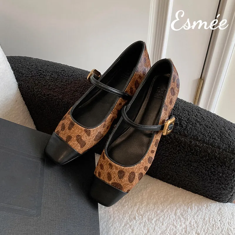 Horsehair Maryjanes with Black Toe Cap