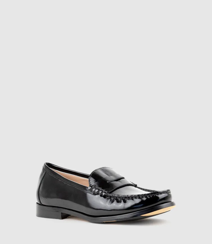 HUGO Penny Loafer in Black High Shine