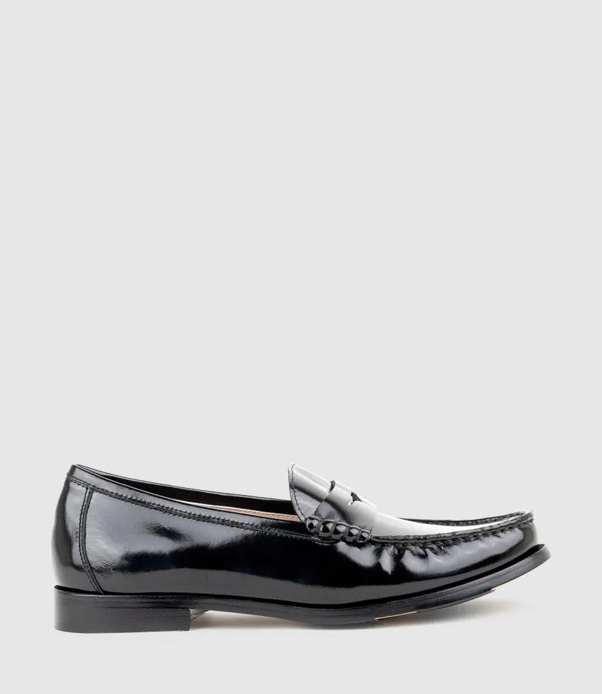 HUGO Penny Loafer in Black High Shine