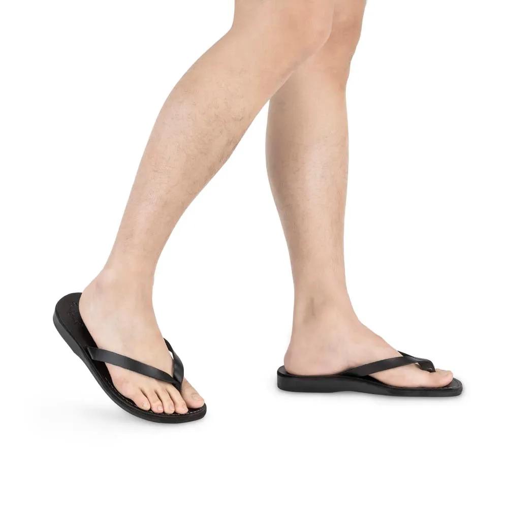 Jaffa - Leather Flip Flop Sandal | Black