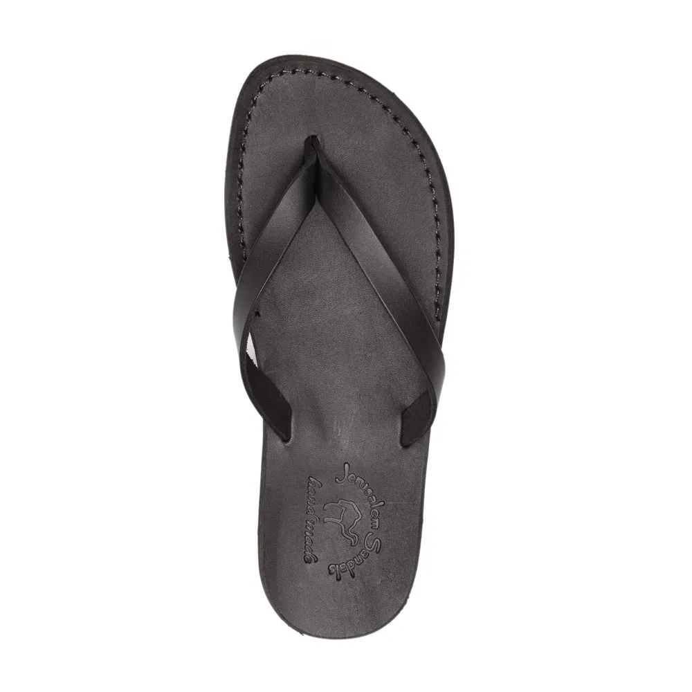 Jaffa - Leather Flip Flop Sandal | Black