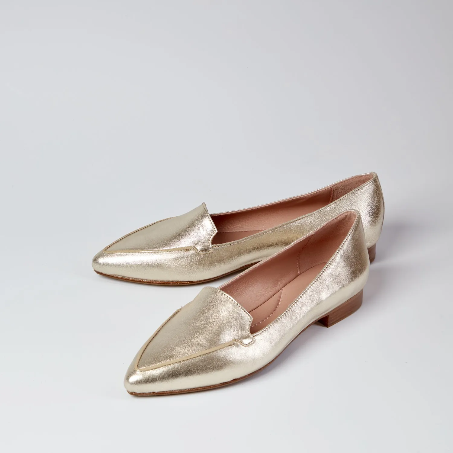 Jasmine pointy toe gold flats