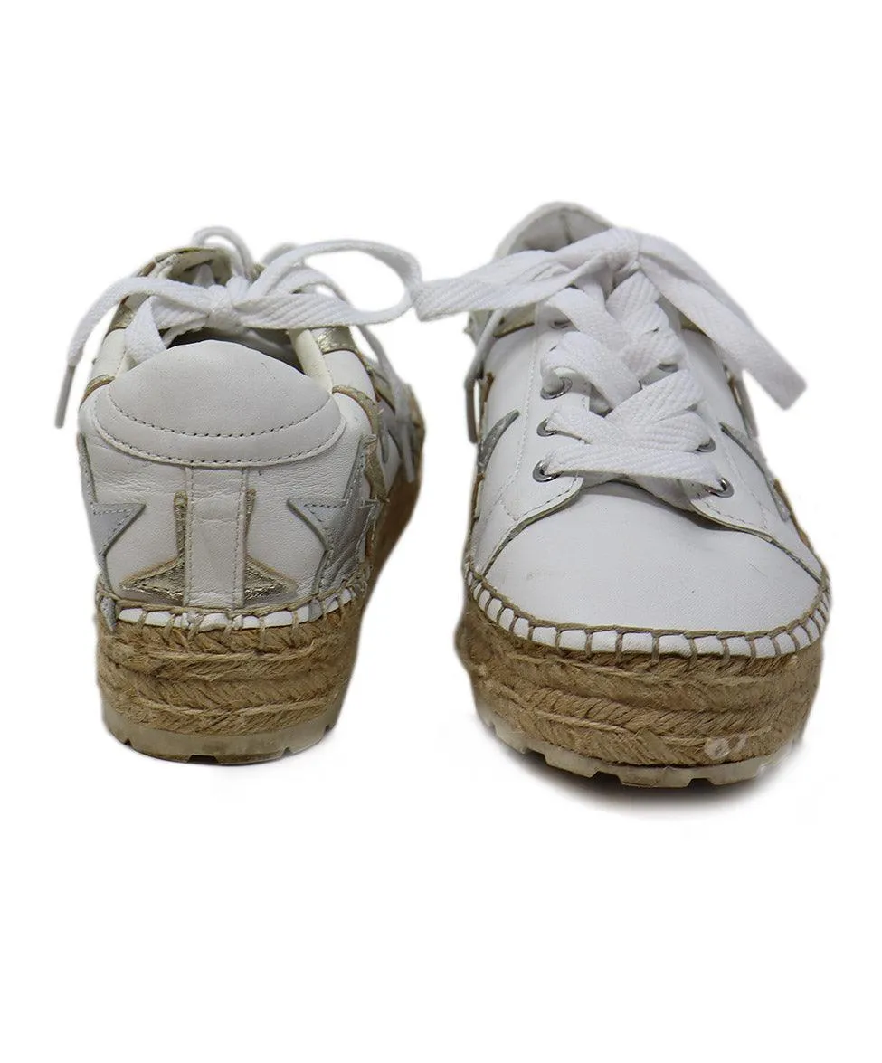Marc Fisher White & Metallic Star Sneakers sz 7