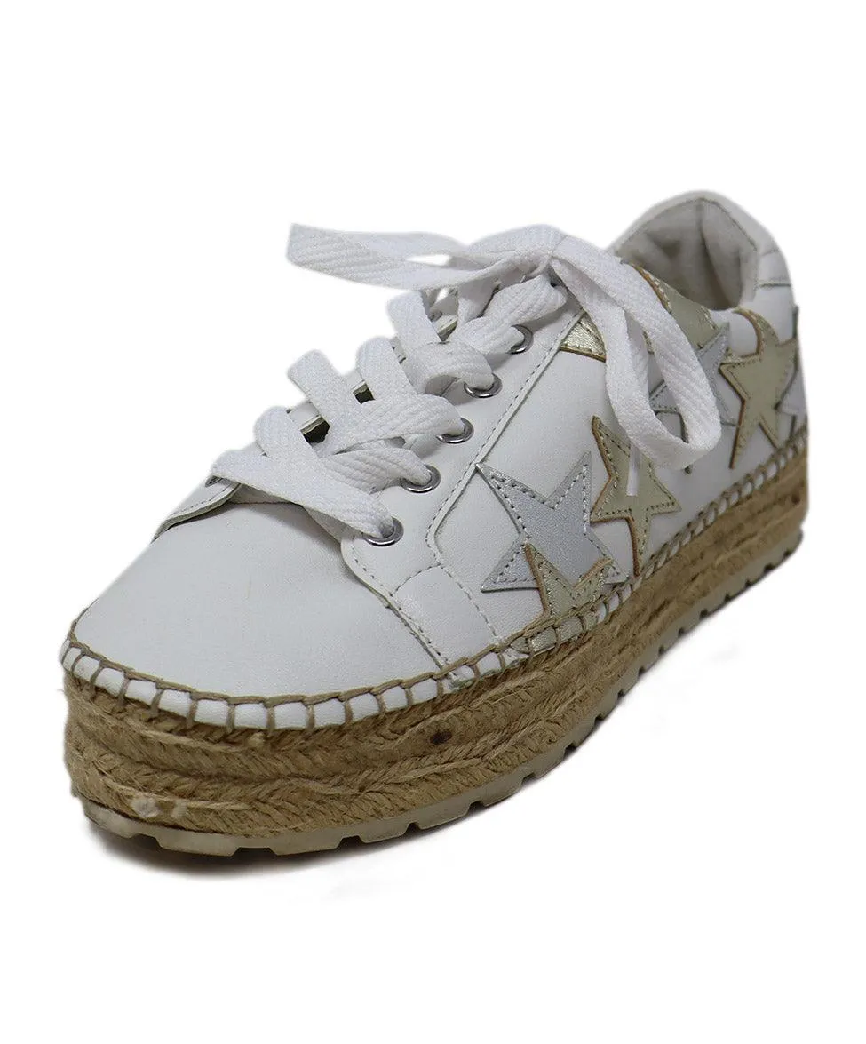 Marc Fisher White & Metallic Star Sneakers sz 7