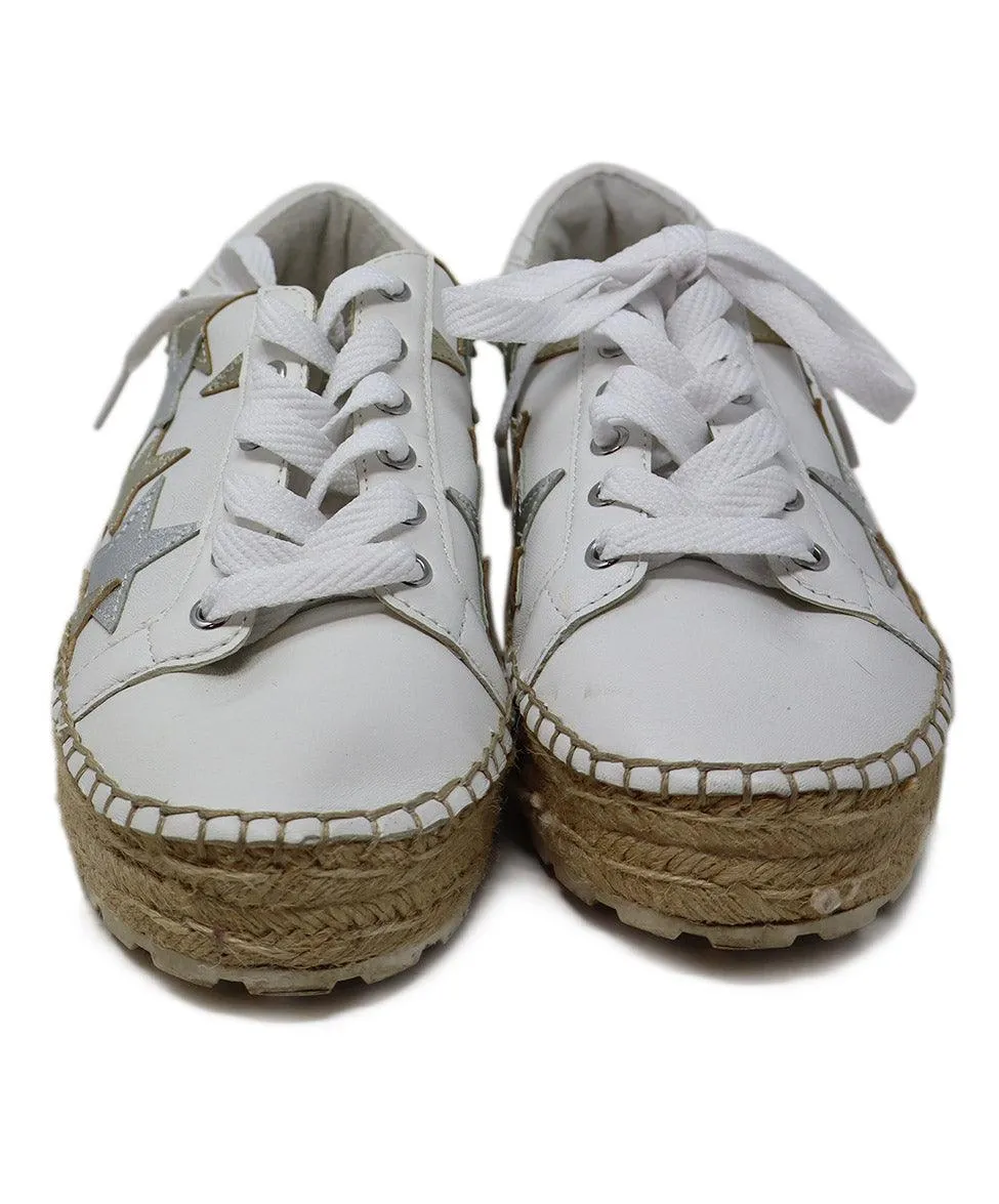 Marc Fisher White & Metallic Star Sneakers sz 7
