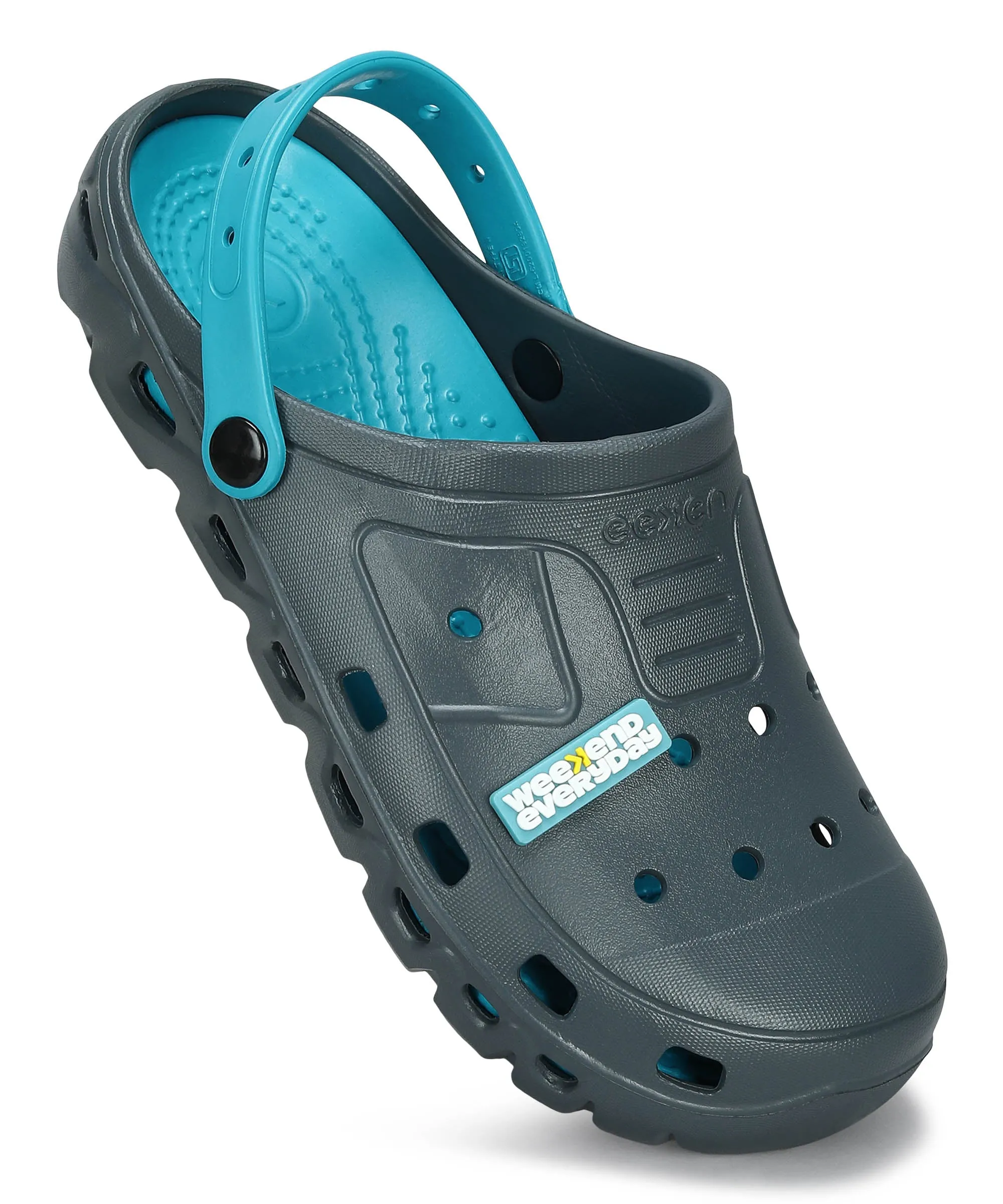 Men's Slip-on Grey-Turquoise Sandals for Men | Comfortable Sole & Durable