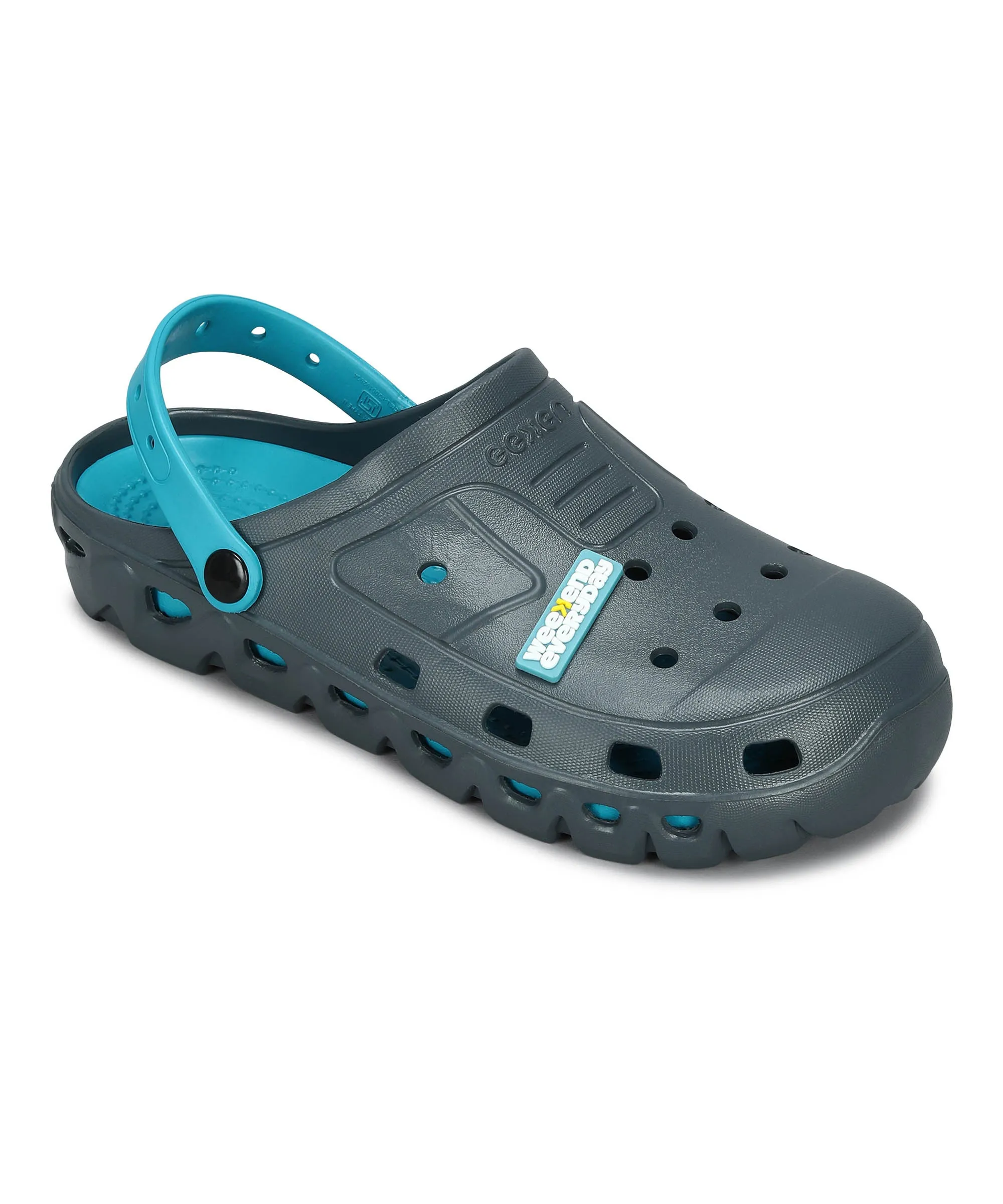 Men's Slip-on Grey-Turquoise Sandals for Men | Comfortable Sole & Durable