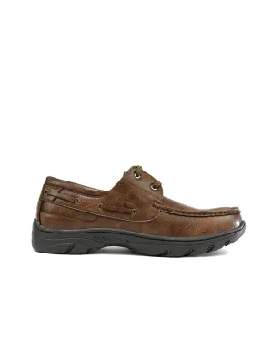 Men's Thick Sole Lace Up Walking Shoes Brown