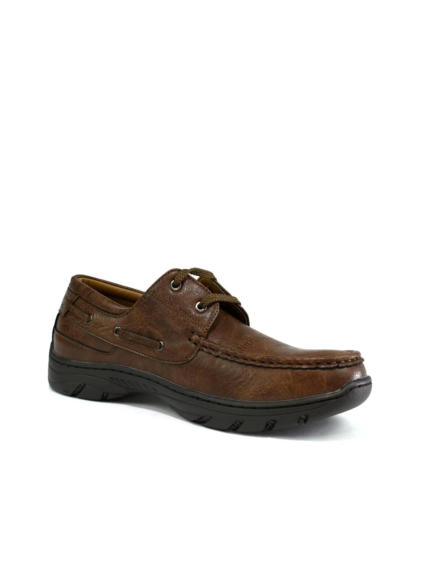 Men's Thick Sole Lace Up Walking Shoes Brown